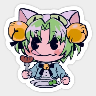 I draw that funny picture of dejiko eating sausage / di gi charat Sticker